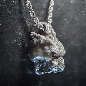 Black Jaguar Panther Puma Leopard Animal Pendant Necklace Charm | 925 Sterling Silver | For Women Men