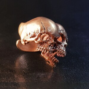 Gemini zodiac Twin Adjustable Skull Head Ring Brass / 925 Sterling Silver For Men image 4