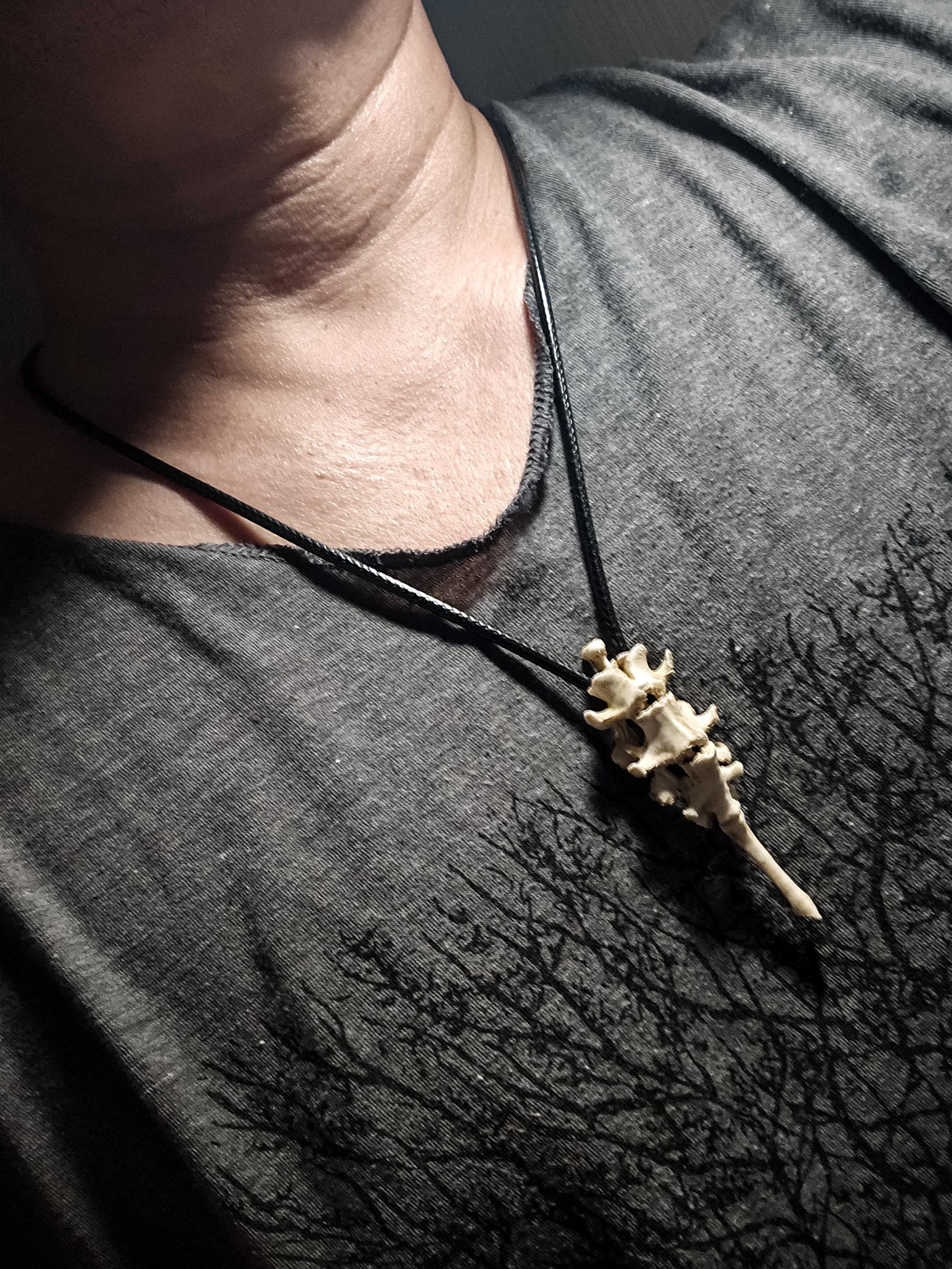Vertebrae Spinal Pendant | Modular Skeleton Bone Cord Necklace | 3