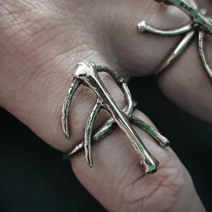 Viking Norse Bind-Rune ENERGY Symbol adjustable Ring | 925 Silver + Brass | For Men + Women