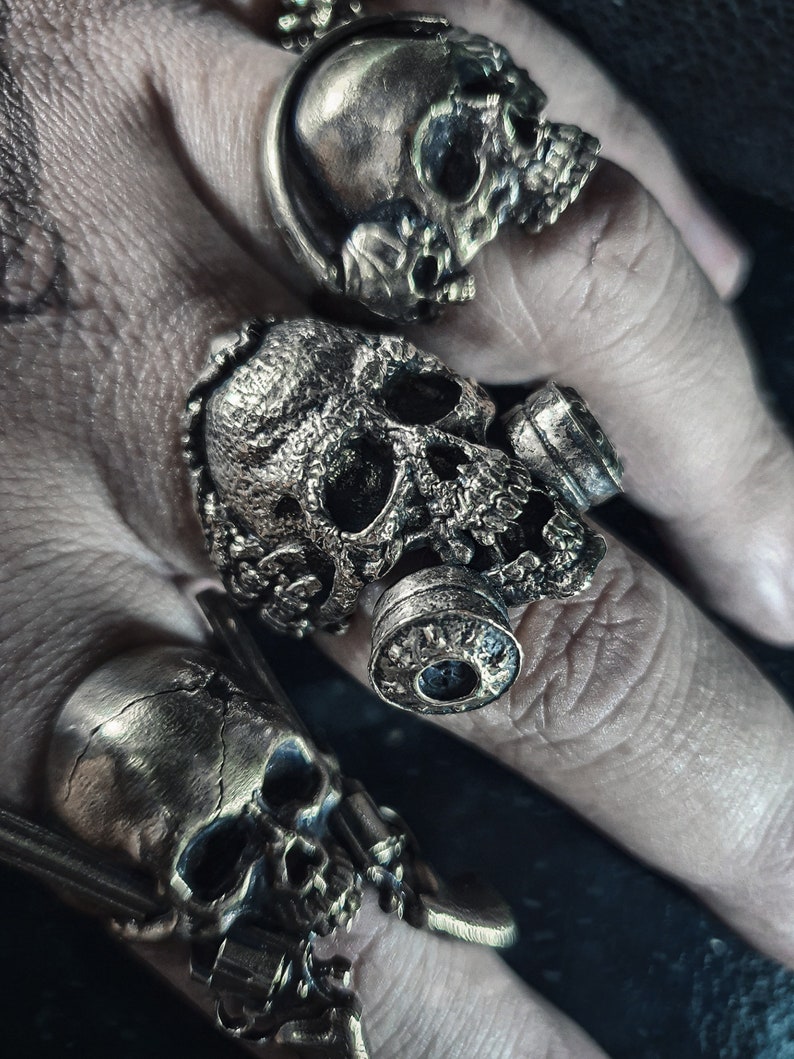 Unique Gas Mask Nuclear Fallout Hero Skull Ring | 925 Sterling Silver ...