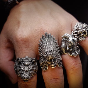 Balinese Barong Sterling Silver Lion Ring