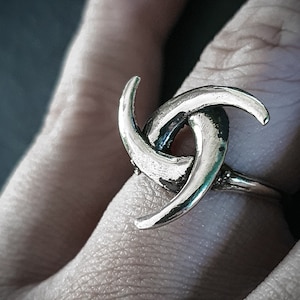 Triple Horn Symbol of Odin Adjustable Ring | 925 Silver and Brass | For Men Women