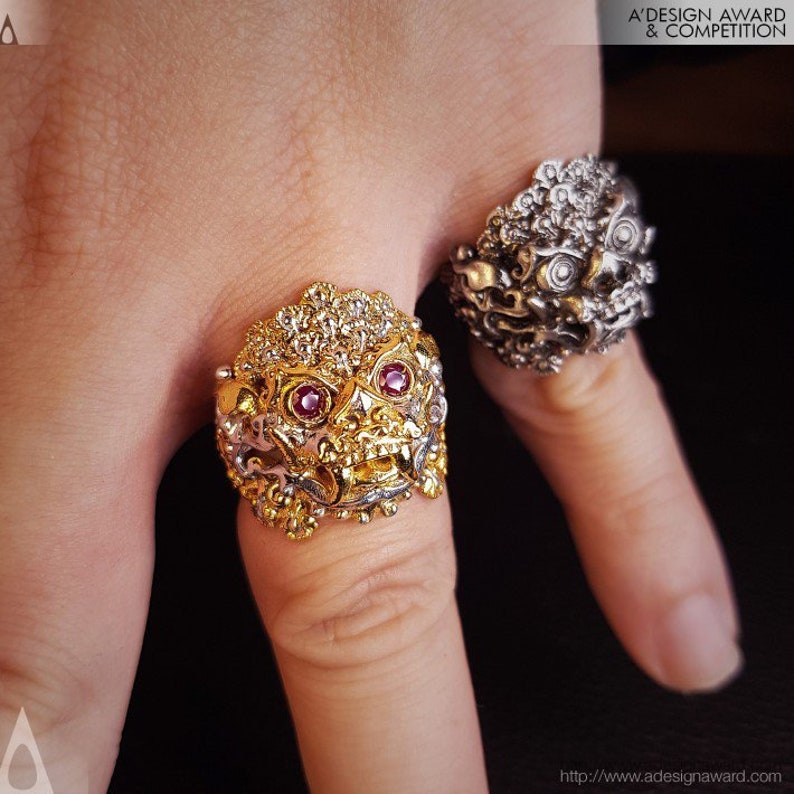 Balinese Barong Sterling Silver Lion Ring