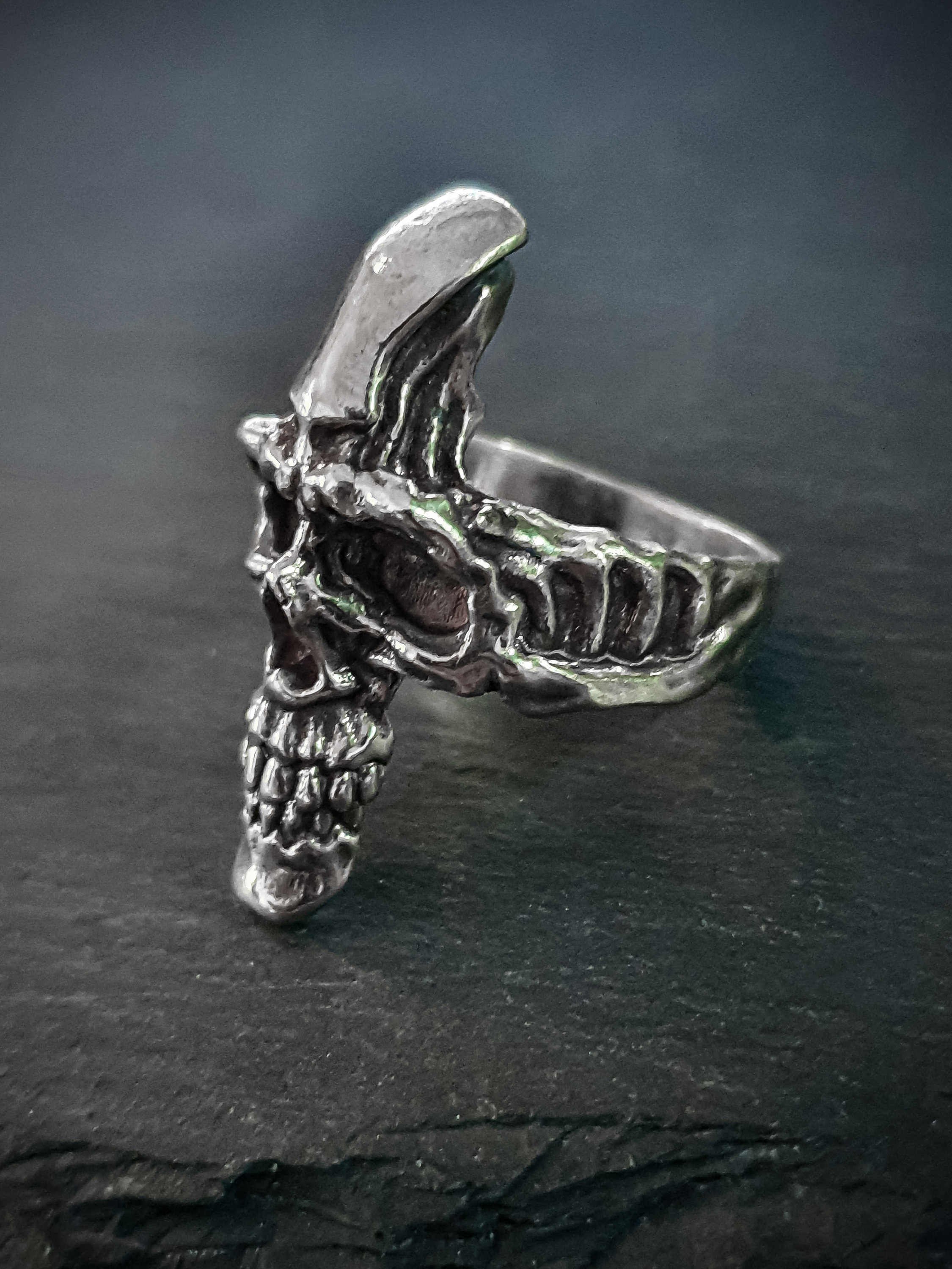 Cross Face Gothic Skull Ring | 925 Sterling Silver | for Men Women