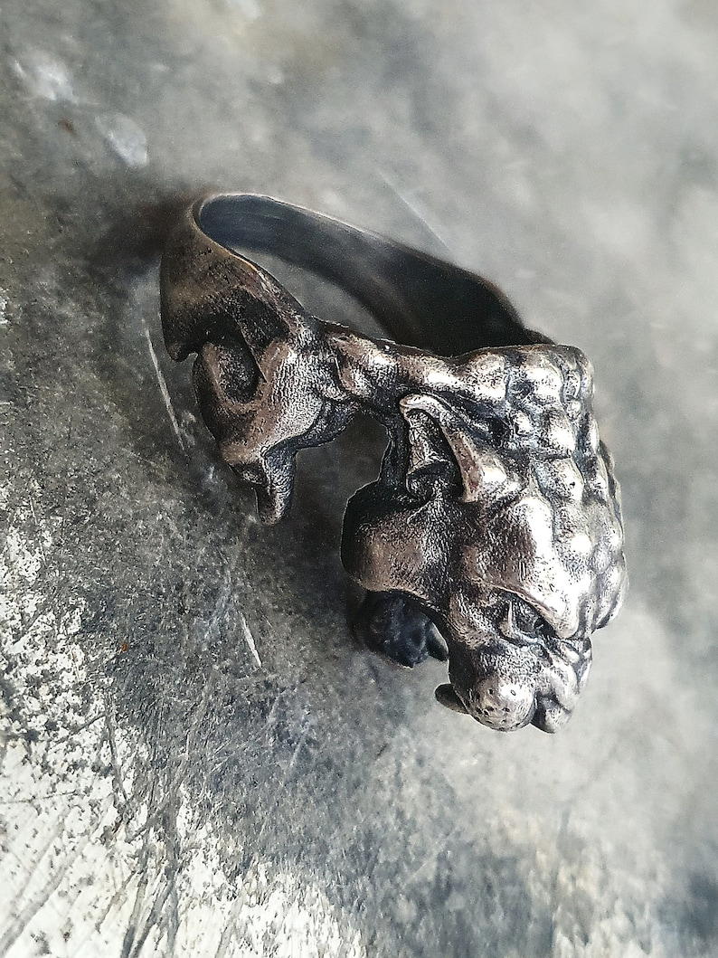 Jaguar Panther Puma Sterling Silver Ring with Ruby eyes