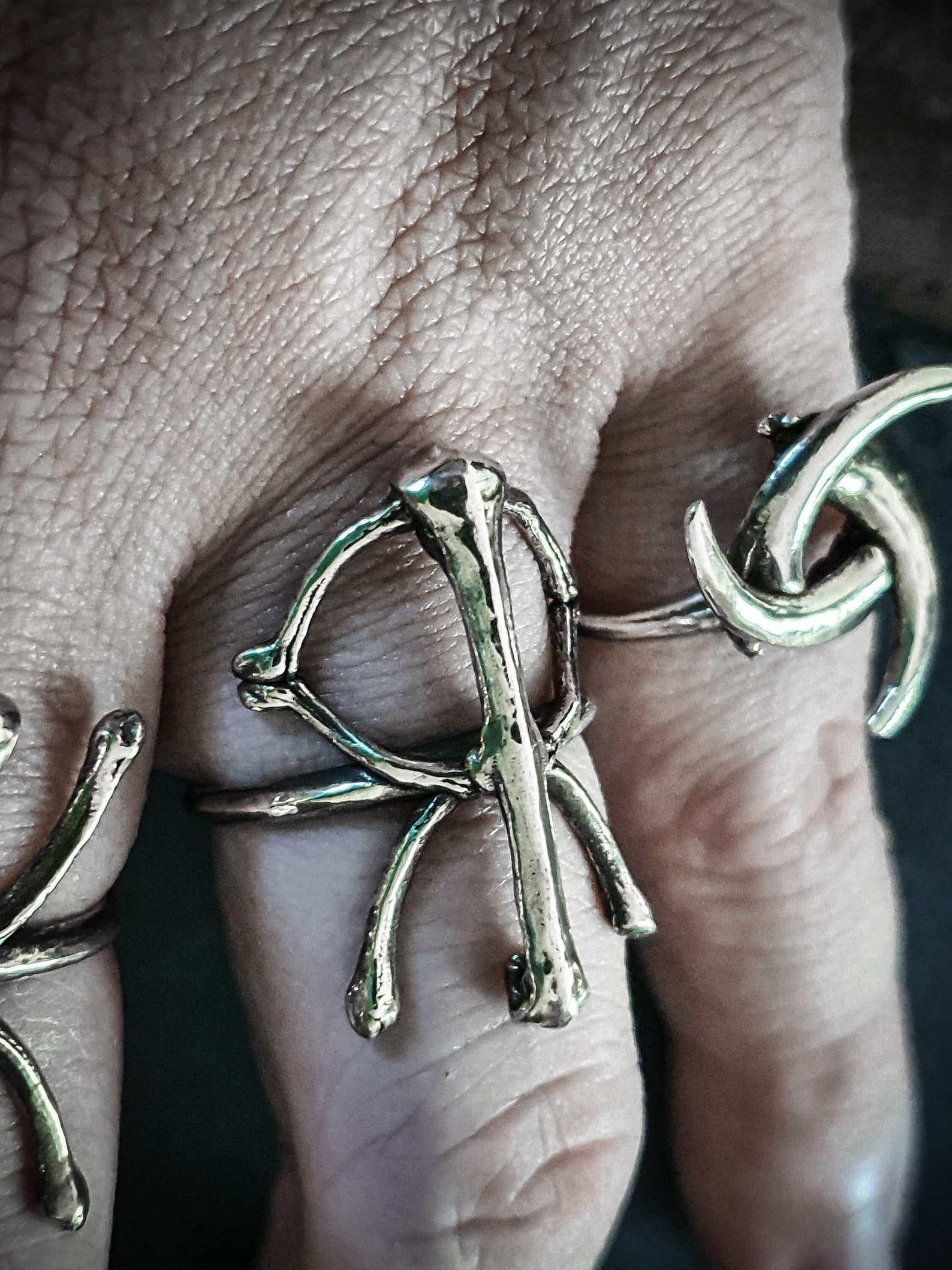 Viking Norse Bind-rune COURAGE Symbol Adjustable Ring | 925 Silver ...