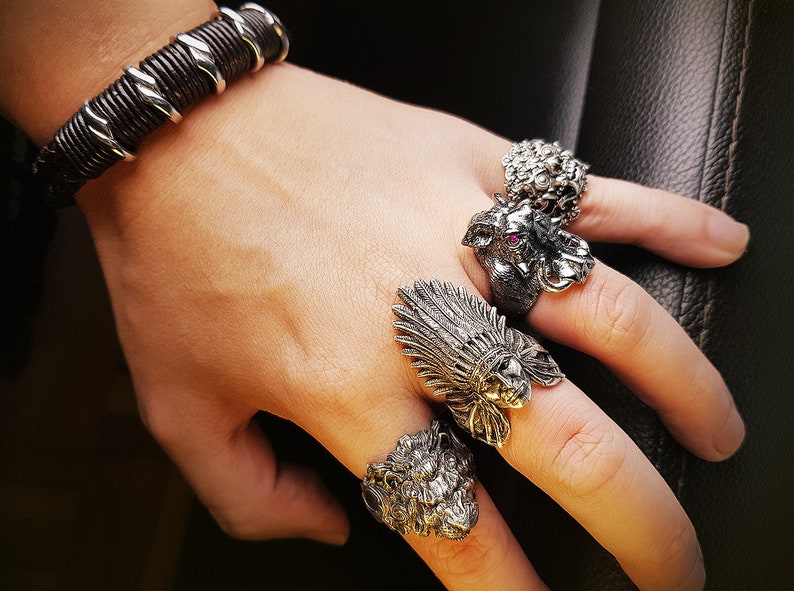 Balinese Barong Sterling Silver Lion Ring