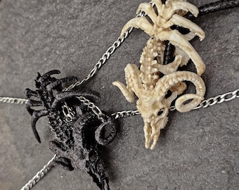 Goat Vertebrae Spinal Pendant | Modular Sheep Skeleton Bone Cord