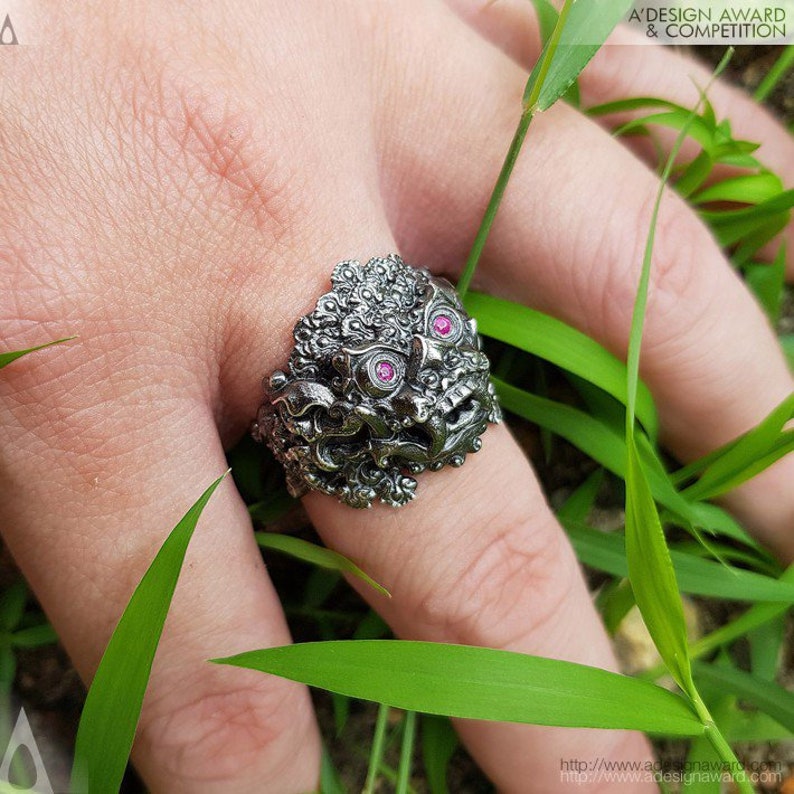 Balinese Barong Sterling Silver Lion Ring