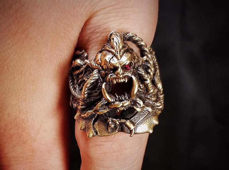 Orc Berserker Ring 925 Sterling Silver image 1