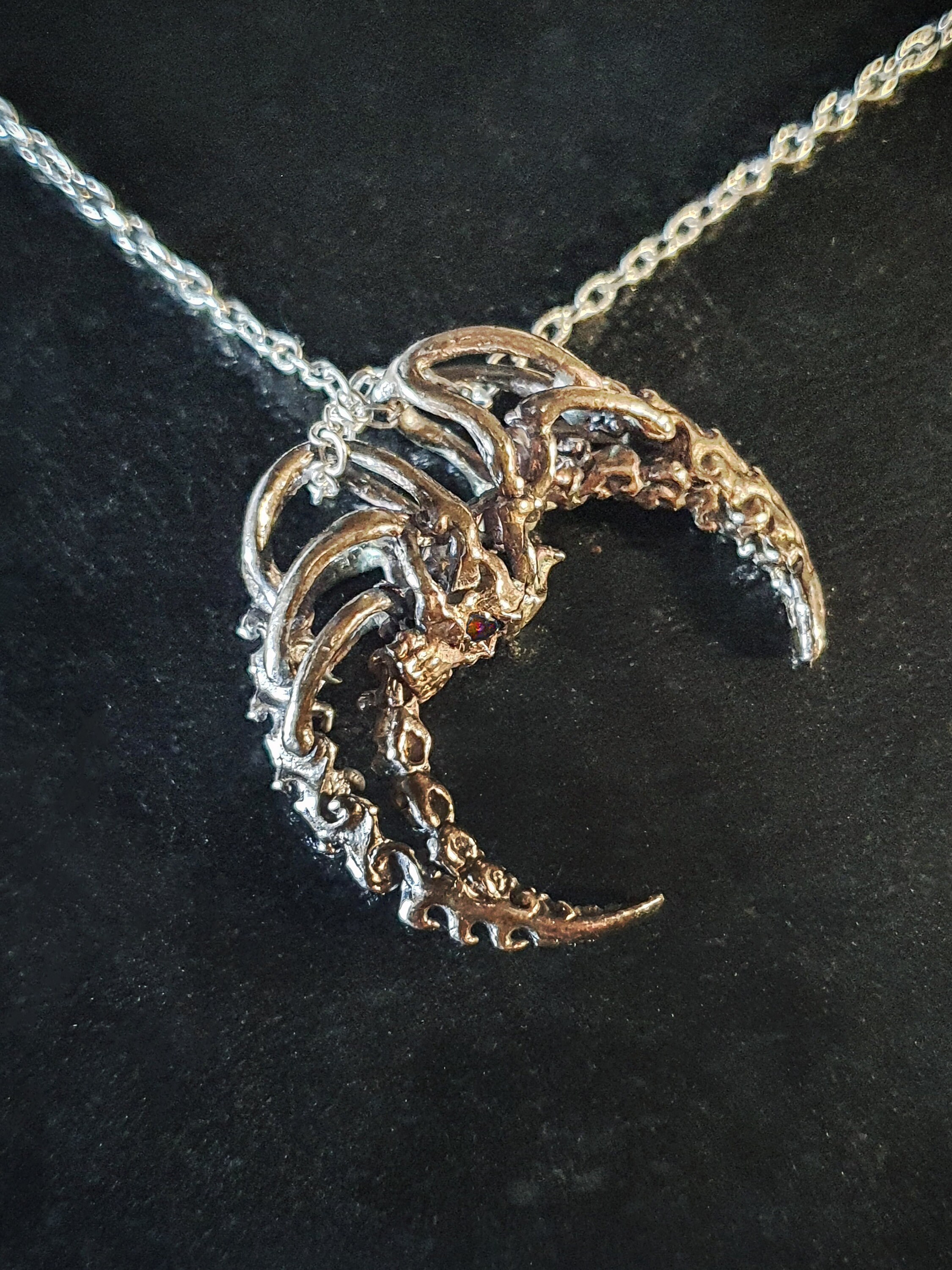 Colgante De Calavera De Cuervo, Oro O Plata, Encanto De Calavera De