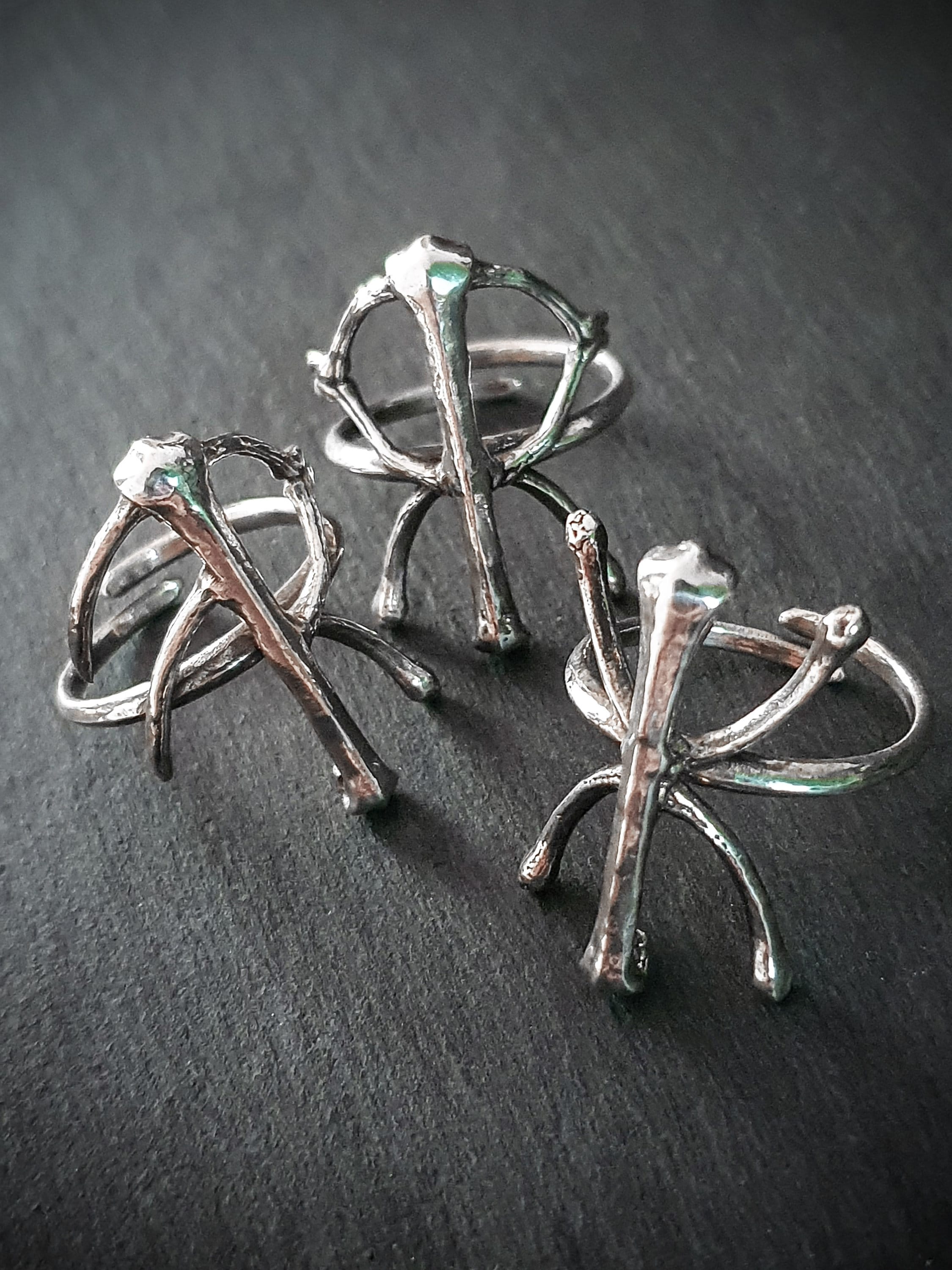 Viking Norse Bind-rune STRENGTH Symbol Adjustable Ring | 925 Silver ...