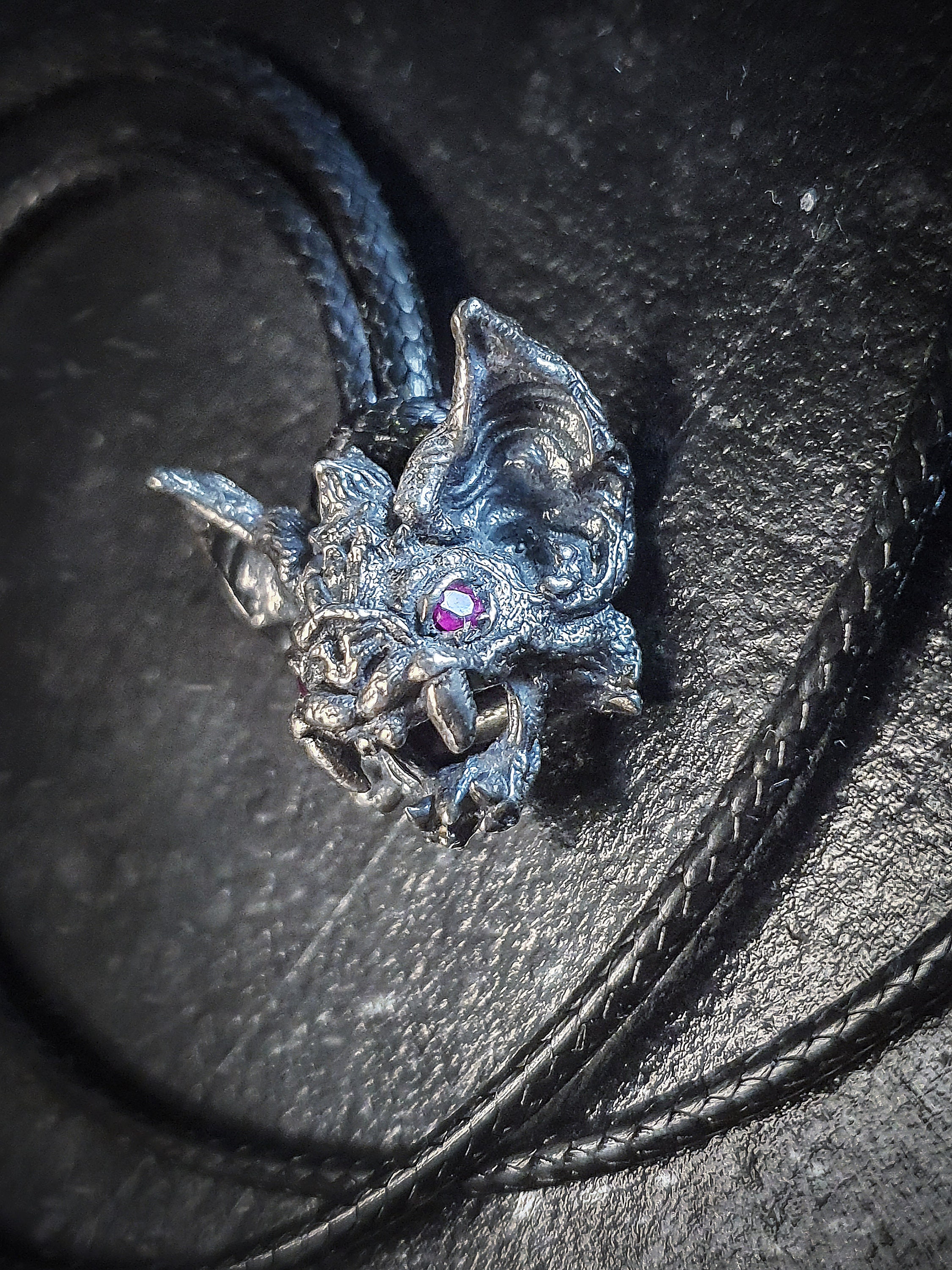 Gothic Vampire Bat Pendant Charm Necklace | 925 Sterling Silver | for ...