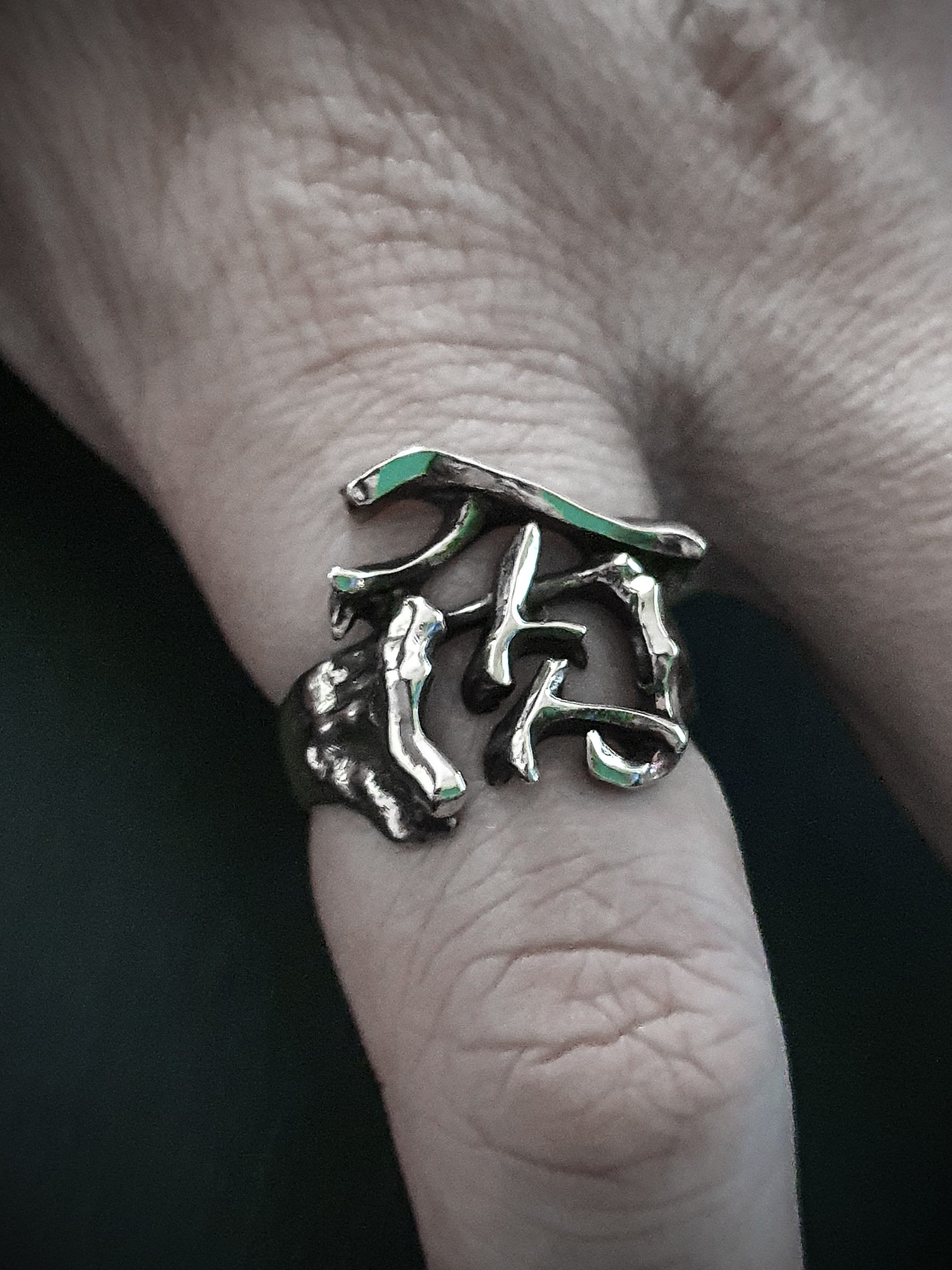 FUCK 肏 Cao Sterling Silver Ring | Cuss Ring | F*ck Ring