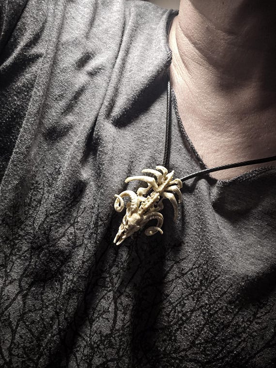 Goat Vertebrae Spinal Pendant | Modular Sheep Skeleton Bone Cord