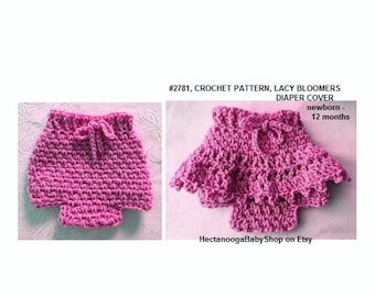 crochet patterns for baby, Easy baby bloomers - diaper cover, Lacy pants, unisex, easy pattern, baby shower gift, christening #2781