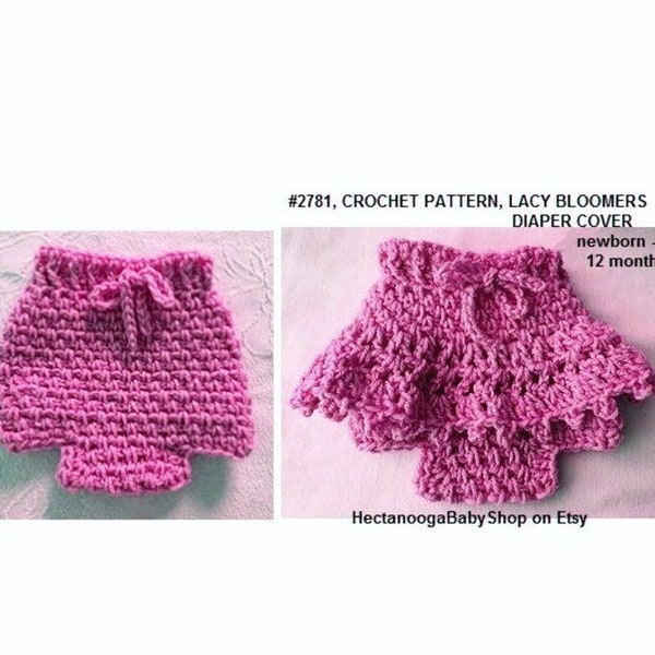 crochet patterns for baby, Easy baby bloomers - diaper cover, Lacy pants, unisex, easy pattern, baby shower gift, christening #2781
