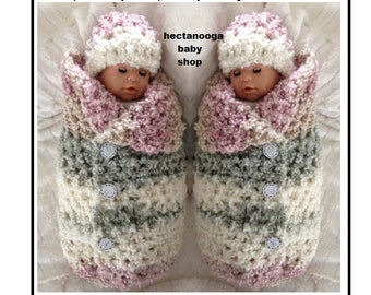 Baby Cocoon and Hat set, Crochet Pattern, #2708, Easy and quick pattern, Photo prop. Instant download, baby blanket, sleeping bag