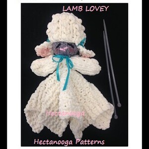 Knitting Pattern, Knit Little Lamb Lovey baby blanket, knitting for baby, knit toy,  shower gift, Baby Security Blanket, stuffed toy, #2620K