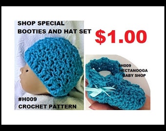 CROCHET BABY BOOTIES, You Get The Hat Pattern Free, Quick and easy, worked flat, free video demo link in the description. #H009