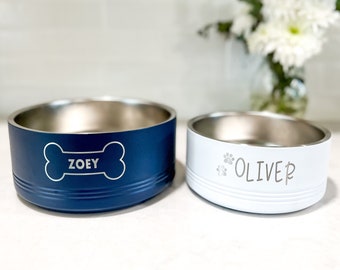 Personalized Laser Engraved Dog Bowl, Custom Pet Gift, Dog Food and Water Bowl, Stainless Steel Pet Bowl, Personalized Pet Bowl