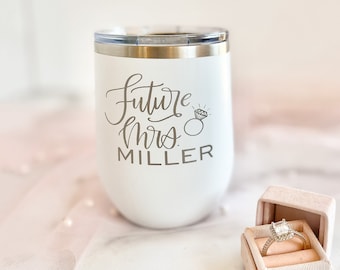 Future Mrs Wine Tumbler: Personalized Stainless Steel, 12oz