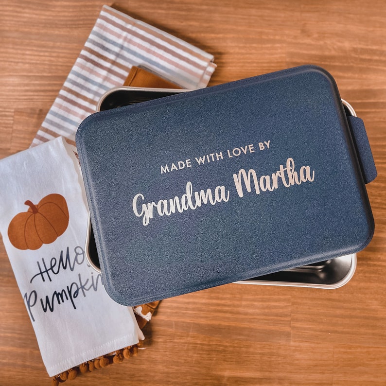 Made With Love From Engraved Cake Pan, Personalized Cake Pan, Cake Pan, Bakers Gift, Baking Pan, Housewarming, Gift For Her, Kitchen Gift image 1