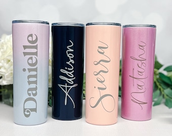 Personalized First Name Tumbler, Laser Engraved, Custom Tumbler - Engraved Tumbler - Custom Skinny Tumbler - Custom Stainless Steel Cup