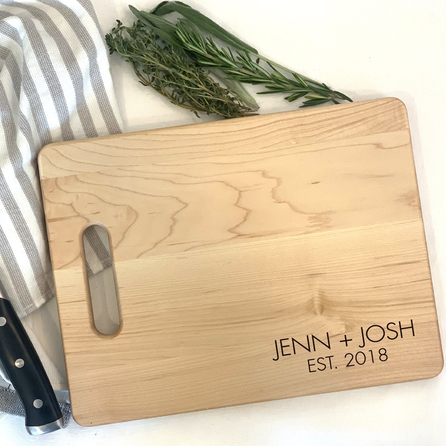 Modern First Names Custom Cutting Board Engraved Cutting Etsy