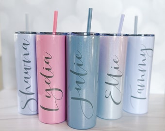 Personalized First Name Tumbler, Laser Engraved, Custom Tumbler - Engraved Tumbler - Custom Skinny Tumbler - Custom Stainless Steel Cup