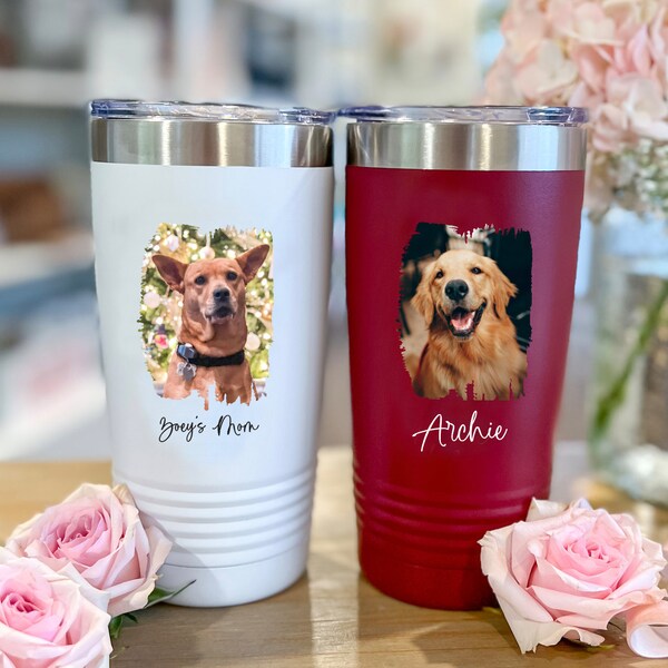 Custom Pet Photo  Tumbler, Custom UV Printed Tumbler, Travel Mug, Corporate Gifts, Dog Photo Tumbler, Favorite Pet Tumbler