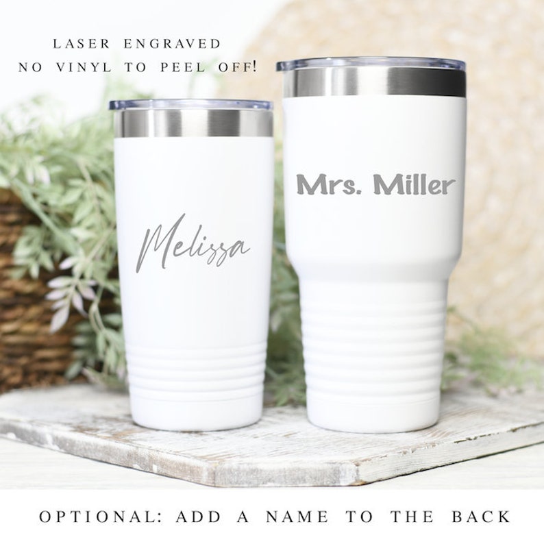 Personalized Coffee Tumbler Stainless Steel Custom Tumbler Monogram Gift Monogrammed Wine Tumbler Laser Engraved Coffee Cup