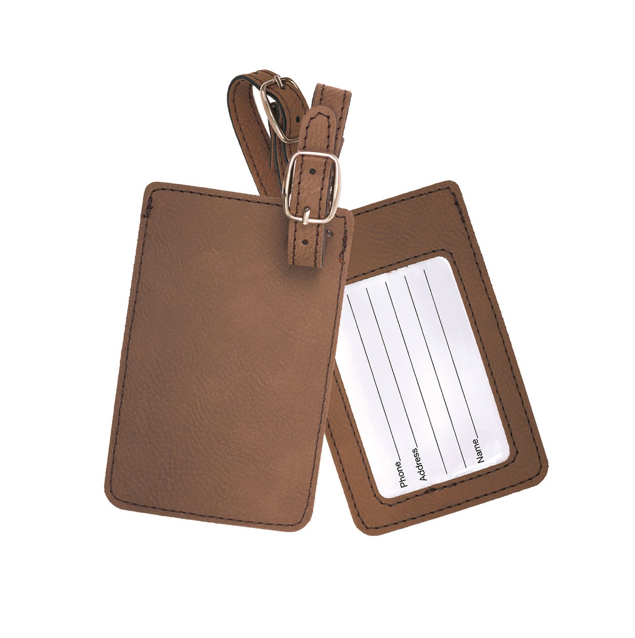 Personalized Leather Luggage Tags Laser Engraved Luggage Etsy