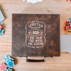 Personalized Poker Set: Laser Engraved Leather Case with Chips