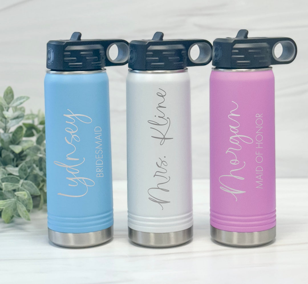 Personalized Bridesmaid Water Bottle: Custom Laser Engraved, 20-40oz - Etsy
