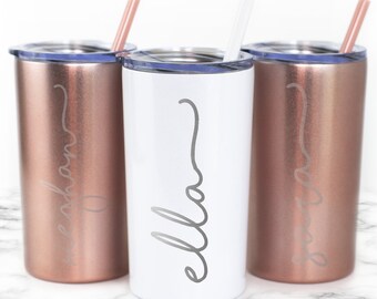Personalized First Name Tumbler, Laser Engraved, Custom Tumbler - Engraved Tumbler - Custom Skinny Tumbler - Stainless Steel - Cups for Kids