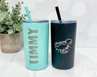 Boy's Personalized Tumbler, Laser Engraved, Custom Tumbler - Engraved Tumbler - Custom Skinny Tumbler - Stainless Steel - Cups for Kids