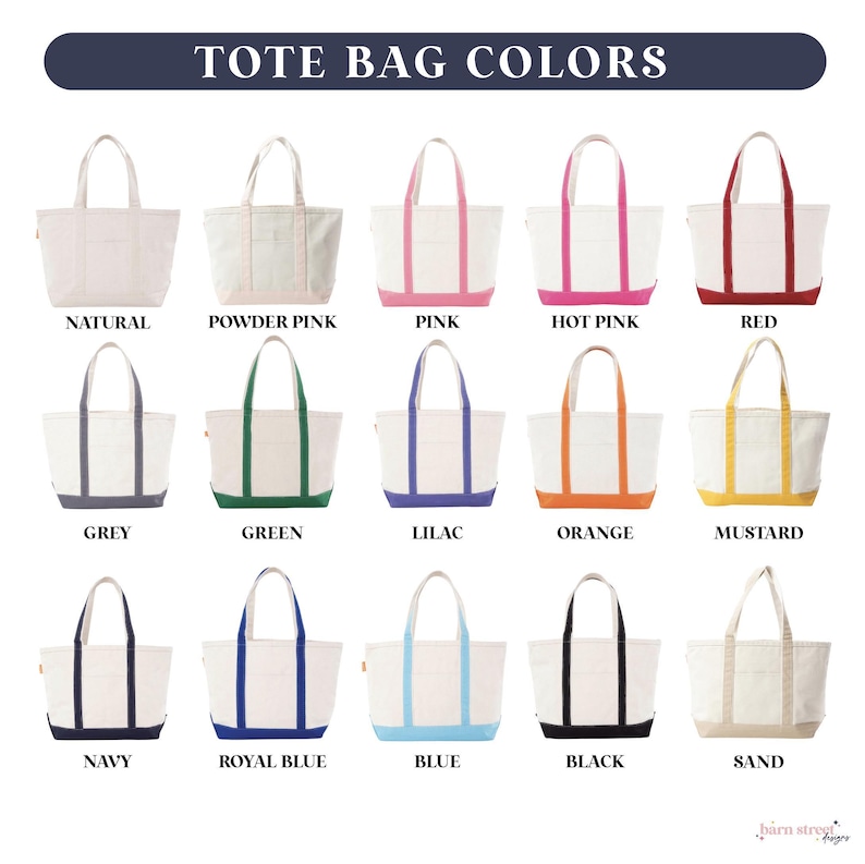 a tote bag with different colors and sizes