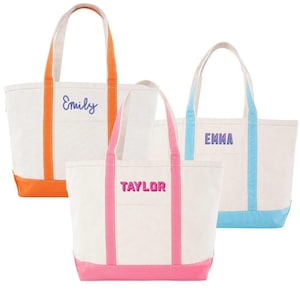 Sac fourre-tout personnalisé brodé - cadeau pour elle, cadeau pour maman, cadeau de demoiselle d'honneur, cadeau de mariée, sac de voyage, cadeau personnalisé