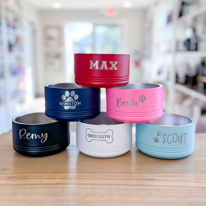 Personalized Laser Engraved Dog Bowl Custom Pet Gift Dog Etsy