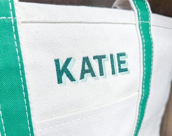 Embroidered Canvas Tote Bag, Personalized Style (Medium & Large Sizes)