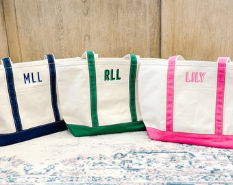 Embroidered Personalized Canvas Tote Bag - Gift for Her, Gift for Mom, Bridesmaid Gift, Bride Gift, Travel Bag, Personalized Gift