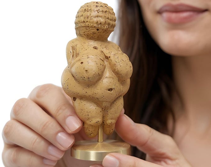 Hand Painted Venus of Willendorf Statue – Paleolithic Fertility Goddess Replica Sculpture, Ancient Artifact Figurine for Collectors