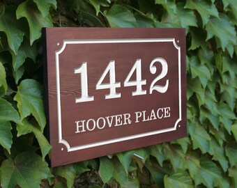 House Number Sign | Address Numbers | Address Plague | House Numbers | Beach House | Cottage Sign | Address Sign | Carved Numbers