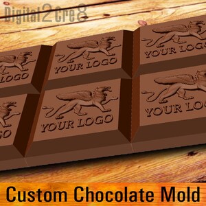 Customize chocolate mold Giant chocolate bar 7 oz personalized custom logo silicone mold image 3