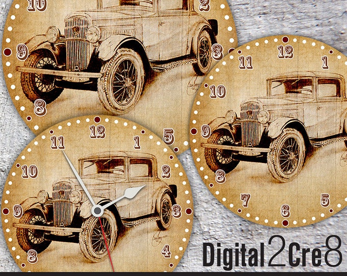Vintage old car Face - 12" and 8" Digital Downloads - DIY - Printable Image - Iron On Transfer - Wall Decor - Crafts - jpg+pdf