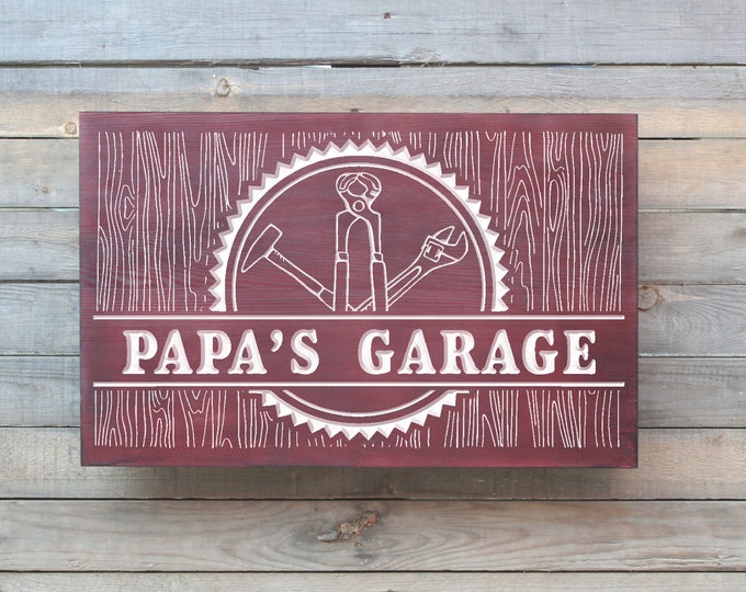 Garage Sign - Gifts for Him - Gifts for Dad - Gifts for Grandpa - Gifts for Husband - Custom Sign - Workshop Sign
