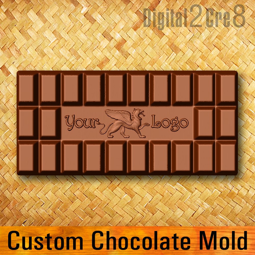 70mL Chocolate Bar Mold - Cutom Logo - 10 cavities