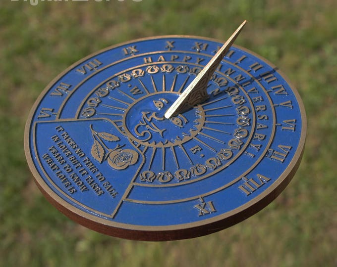 Garden Sundial with your message cast into it. Custom personalized gift for birthday, anniversary